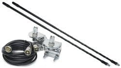 Solarcon 4 Feet Top Loaded Dual CB Antenna With Mirror Mounts&amp;Cable-750 Watt X 2 Black