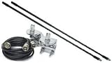 Solarcon 2 Feet Top Loaded Dual CB Antenna With Mirror Mounts&Cable-750 Watt X 2 Black