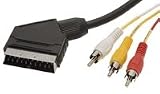 1.5m Metre Scart to 3 x RCA Triple Phono AV Audio Video Lead Cable