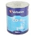 Verbatim (96524) CD-R 52X Silver Branded CDR Blank Media Discs 80Min/700MB in 100 Pack Shrink Wrap