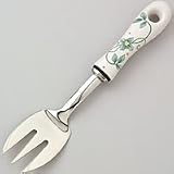 Pfaltzgraff French Quarter Meat Serving Fork w/Porcelain Handle