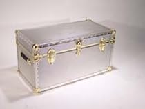 Deluxe High Tech Steel Camp and College Dorm Trunk With Tray & Wheels 30.5x16.5x16.5 (FREE SHIPPING)