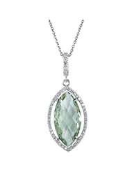 Zekena Green Quartz Diamond Necklace