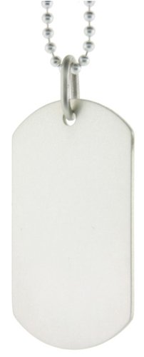 Large Sterling Silver Fulll Size 2.0 Dog Tag with 22 Ball Chain