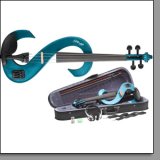 Electric violin and hdpHoney and Case Metallic Blue