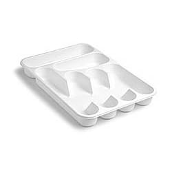 Cutlery Tray - (White) 6 Sections by 