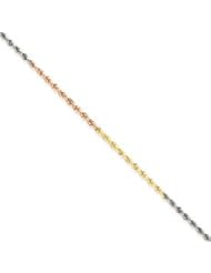 14k Gold Tri-Color 1.8mm D/C Rope Chain 24 Inches