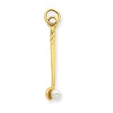 14k Golf Club with Pearl Charm
