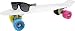 Stereo Vinyl Cruiser Complete Skateboard Clear W/Shades