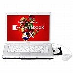 東芝 AX/54D CM520/1.6G/15.4W/512Mx2/120G/S-Multi/LAN/b.g/VisHP/Off2007Psl+PPoint PAAX54DLR