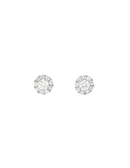 Ladies 18K White Gold 0.39Ct Round Cut Diamond Designer Stud Earrings 5.5MM