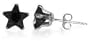 4 MM Star Black Cubic Zirconia .925 Sterling Silver Post Stud Earrings