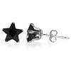 Nickel Free 4mm Star Black Cubic Zirconia .925 Sterling Silver Post Stud Earrings