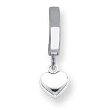 14K White Gold 3D Hollow Puffed Heart TummyToy Belly Ring - JewelryWeb