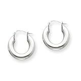 14k White Gold Polished Hoop Earrings