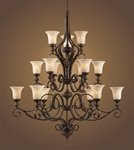 ELK Lighting - 2481/6+6+3 - Trump Home - Westchester - Briarcliff 15 Light 3-tier Chandelier In A Weathered Umber Finish
