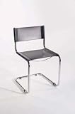 2 Black/Chrome Finish Sabrina Leather Dining Chairs By Euro Style Furniture