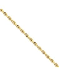 14k Gold 5.0mm D/C Quadruple Rope Chain 8 Inches
