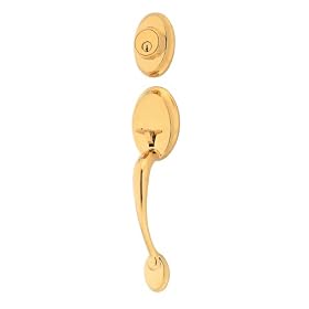 Click here to buy Hardware House Carrollton Handleset PVD Polished Brass #382028 by Hardware House.