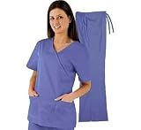 Natural Uniforms - Women's Mock Wrap/Flare Pant Medical Scrubs Set
