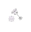Sterling Silver Square Invisible CZ Earrings - Stamping - 4 mm