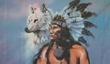 Indian Chief with Wolf Flag Polyester 3 ft. x 5 ft.