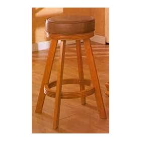 Oak Finish Bar Stools 1 Pair 