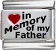 Clearly Charming In Memory of My Father Red Heart Laser Italian Charm