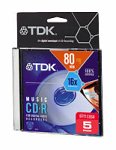 TDK 80-Minute CD-R Discs (5-Pack) (CDR80TWNML5TG)