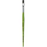 da Vinci Student Series 374 Fit for School and Hobby Paint Brush, Flat Elastic Synthetic with Green Matte Handle, Size 8