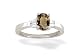 14K White Gold Genuine Oval Smoky Quartz and Diamond Engagement Ring