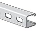 Power-Strut PS-200-EH-10-PG Channel - Elongated Holes, Steel, Pre-Galvanized, 1-5/8" x 1-5/8" x 10