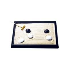Zen Garten l�nglich Holz schwarz 25x20cm