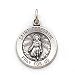 Saint Peregrine - Small Round Sterling Silver St. Peregrine Pray for Us Medal Pendant