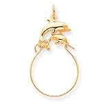 10k Double Dolphin Charm Holder