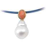 14K Yellow or White Gold Paspaley South Sea Cultured Pearl and Coral Pendant - Various Sizes