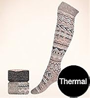 2 Pairs of Thermal Knee High Socks with Wool