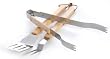 Charcoal Companion Oval Pro Chef  Oak Handle Fork