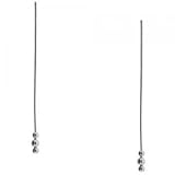 Sterling Silver Drop Earrings Beaded Style Post Backing