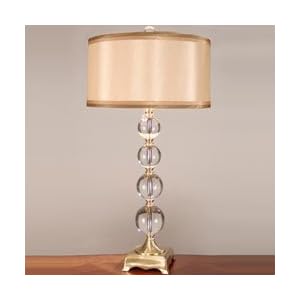 Dale Tiffany GT701217 Aurora Crystal Table Lamp Antique Brass and Fabric Shade