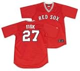 Carlton Fisk Majestic Throwback Replica Boston Red Sox Jersey