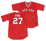 Carlton Fisk Majestic Throwback Replica Boston Red Sox Jersey
