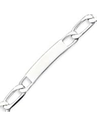 Sterling Silver Polished Engraveable Open Link ID Bracelet - 8.5 Inch
