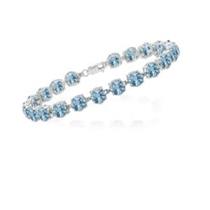 16.5 Cts Aquamarine Bracelet in 14K White Gold by