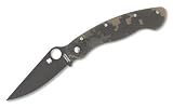 Spyderco MILITARY Folding Knife CPM-S30V Plain Clip Point Circle Thumb Hole/Pocket Clip 4 CAMO G-10 Box C36CPCMO