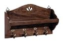 Country French Coat Rack with Shelf & 4 Hooks