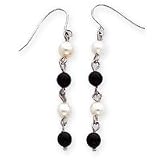 Sardelli - 14k White Gold Onyx & Cultured Pearl Dangle Earrings
