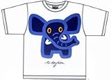 Children's White T-Shirt With Printed Blue Elephant