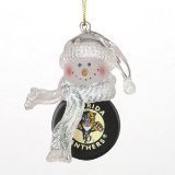 Florida Panthers 2.5" Acrylic Basketball Snowman Holiday Ornament - NHL Hockey