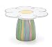 Daisy Cake Plate Ceramic Stripe Design Hot Spring Color